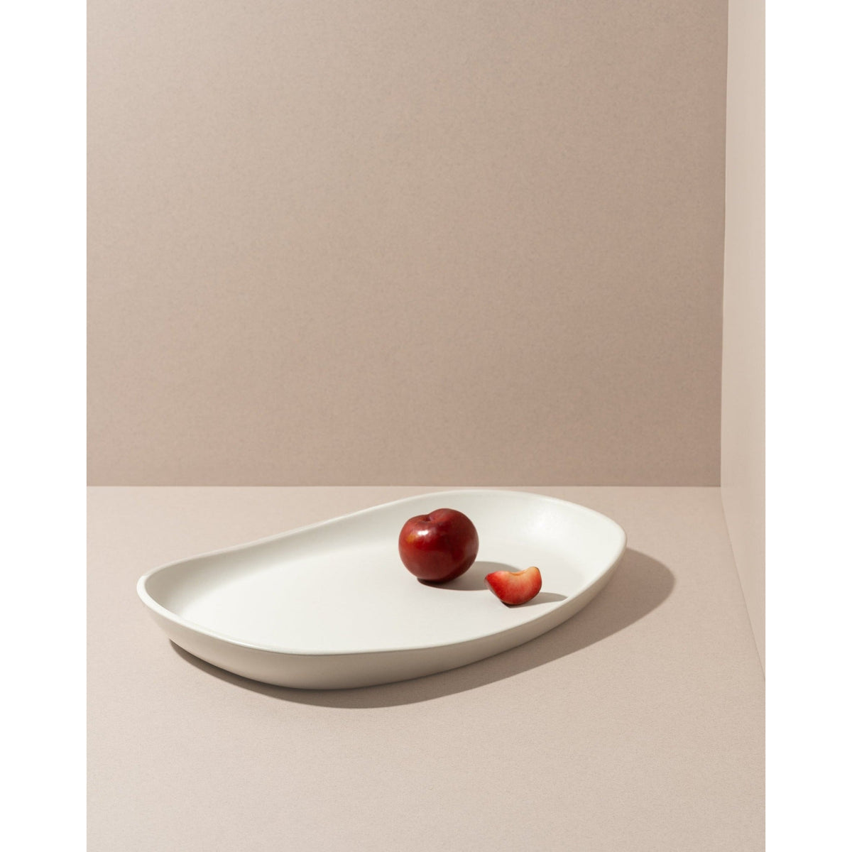 Gharyan small Dadasi stoneware serving platter in black and white, handmade in Tunisia, Patina Vancouver