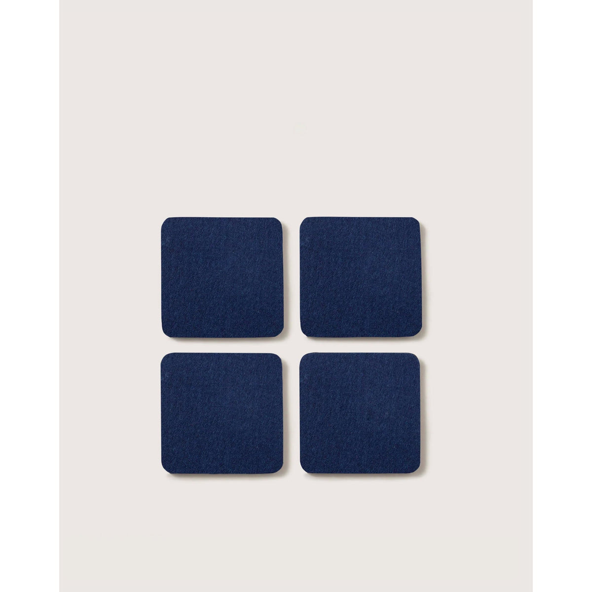 Graf Lantz Bierfilzl square merino wool felt coasters in navy, set of 4, Patina Vancouver