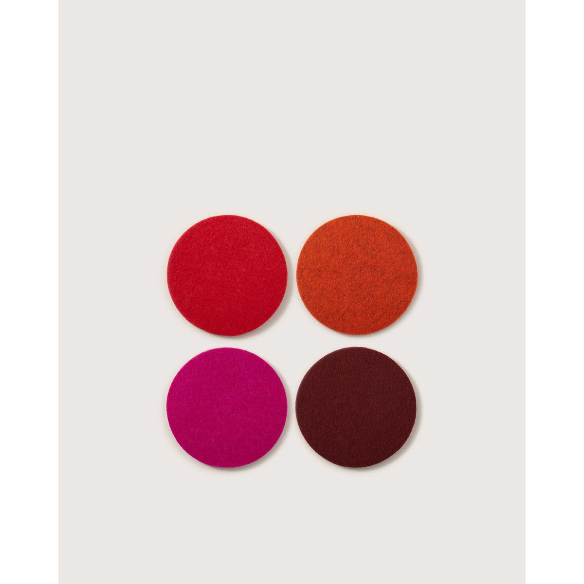 Graf Lantz round merino wool felt coasters in Bordeaux, set of 4, Patina Vancouver