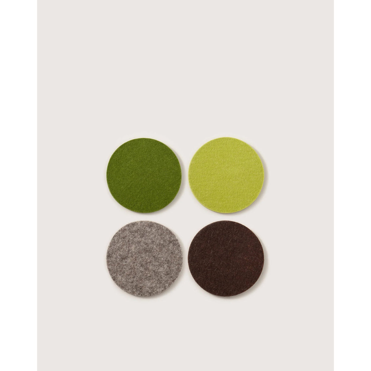 Graf Lantz round merino wool felt coasters in Forest green, set of 4, Patina Vancouver
