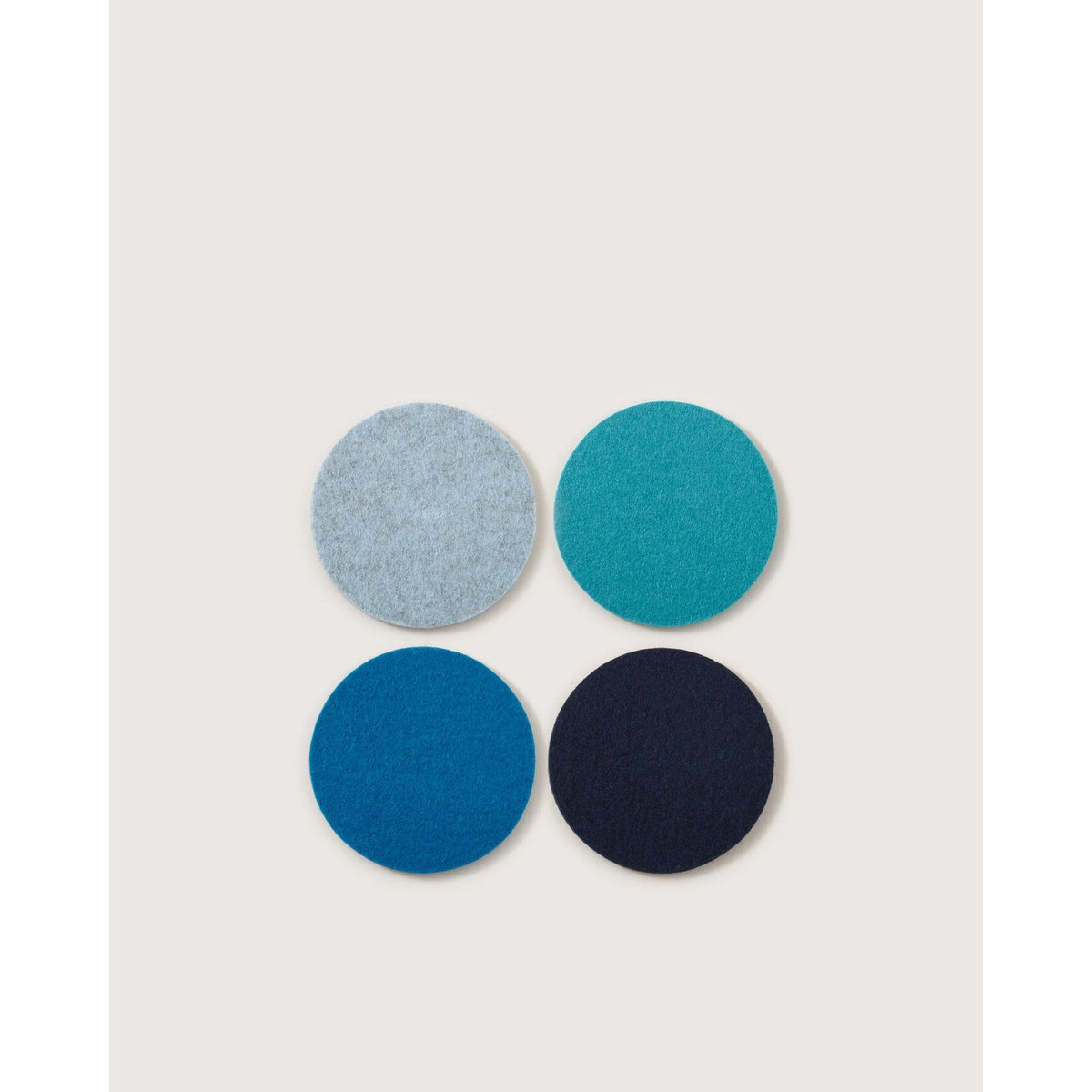 Graf Lantz round merino wool felt coasters in Ocean blue, set of 4, Patina Vancouver