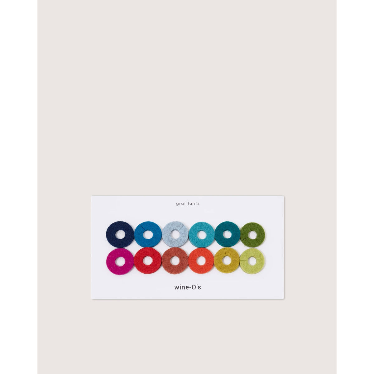Graf Lantz Wine-O's felt wine glass markers in rainbow colours, Patina Vancouver