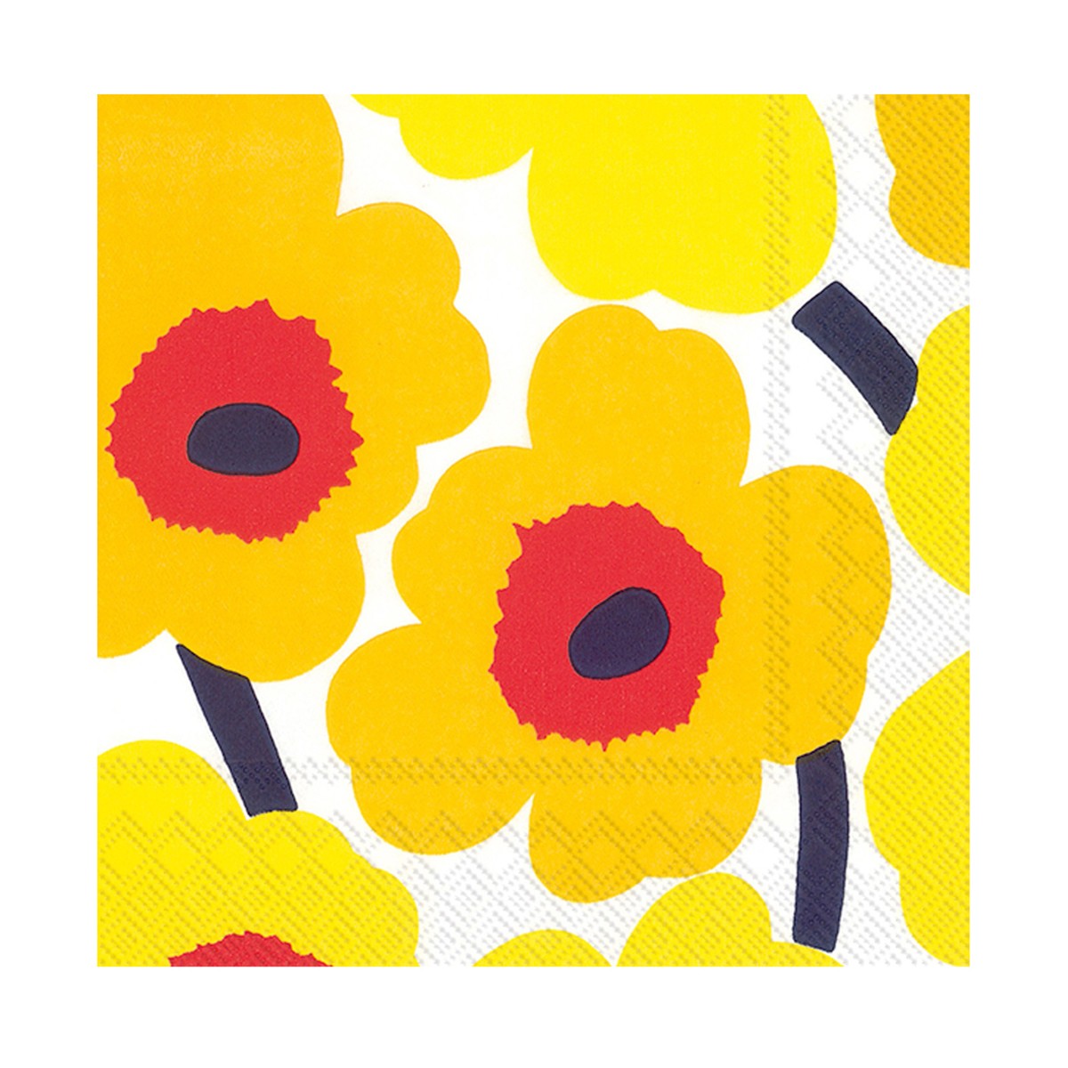 Marimekko Unikko dark yellow poppy paper cocktail napkins, Patina Vancouver