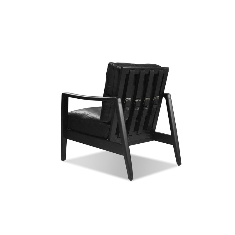 Mobital Craftsman occasional chair, black ash frame and leather, alternate view, Patina Vancouver