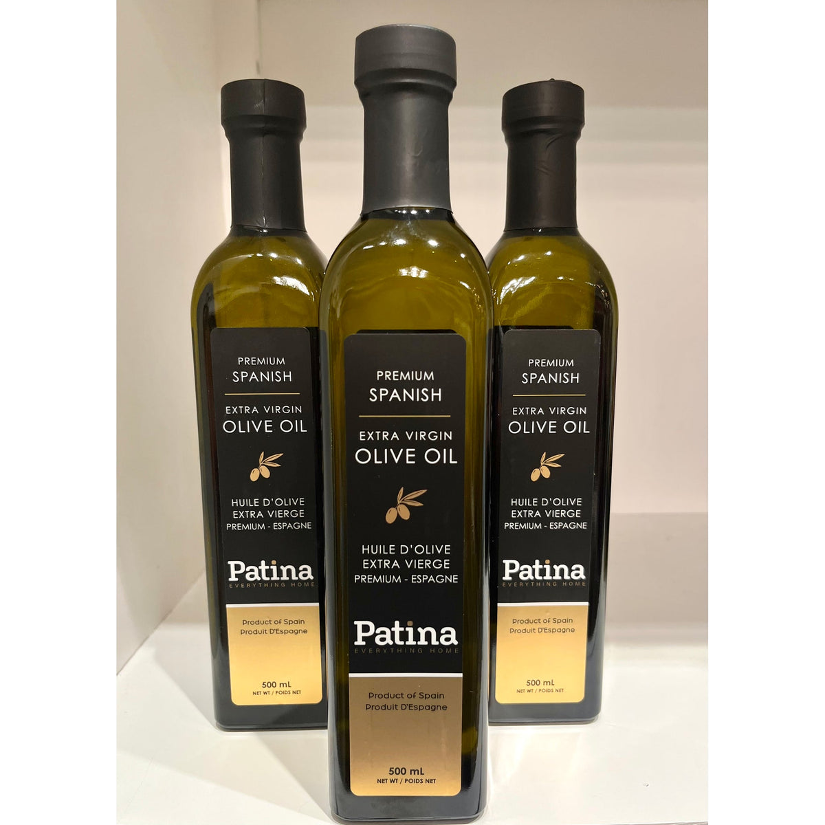 Patina Spanish premium olive oil bottle, Patina Vancouver
