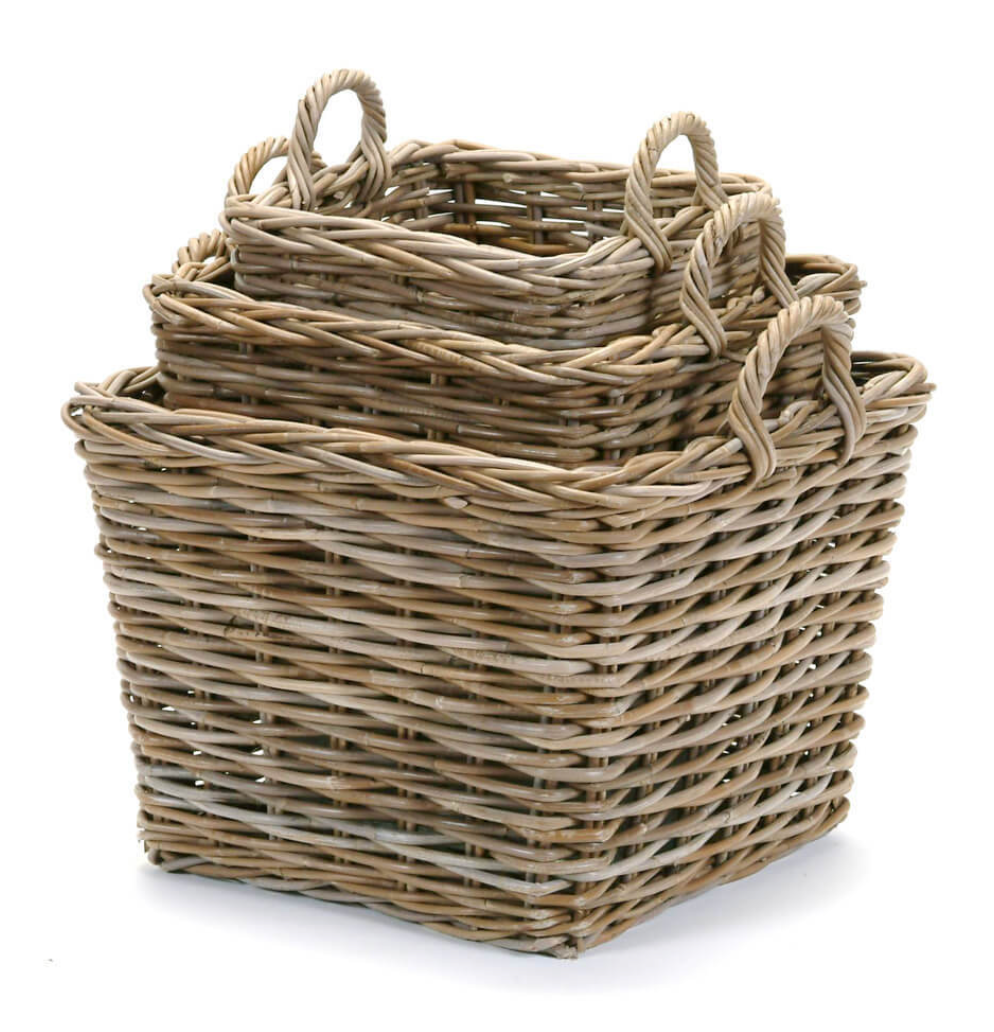Bacon Basketware Ltd - Square Rattan Storage Basket - Baskets