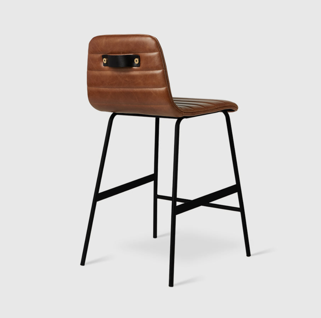 GUS* Modern Lecture Counter Stool - Saddle Brown Leather