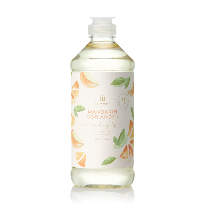 Thymes Mandarin Coriander Dishwashing Liquid bottle with citrus scent, Patina Vancouver