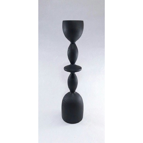 TreeWare turned ash taper candleholder in black or white, Patina Vancouver
