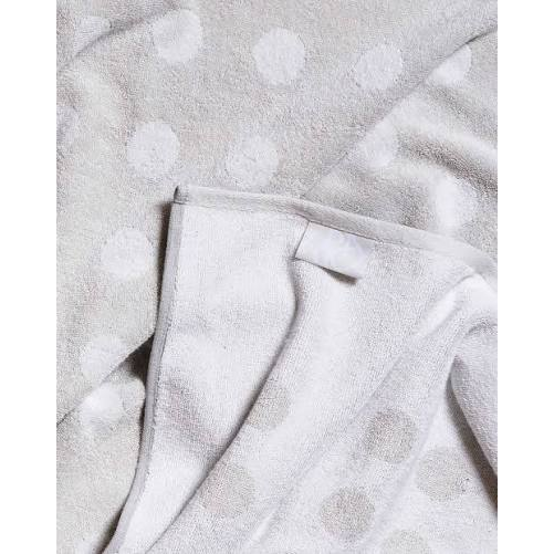 Typical Towels polka dot towel, ceramic clay and white, alternate view, Patina Vancouver