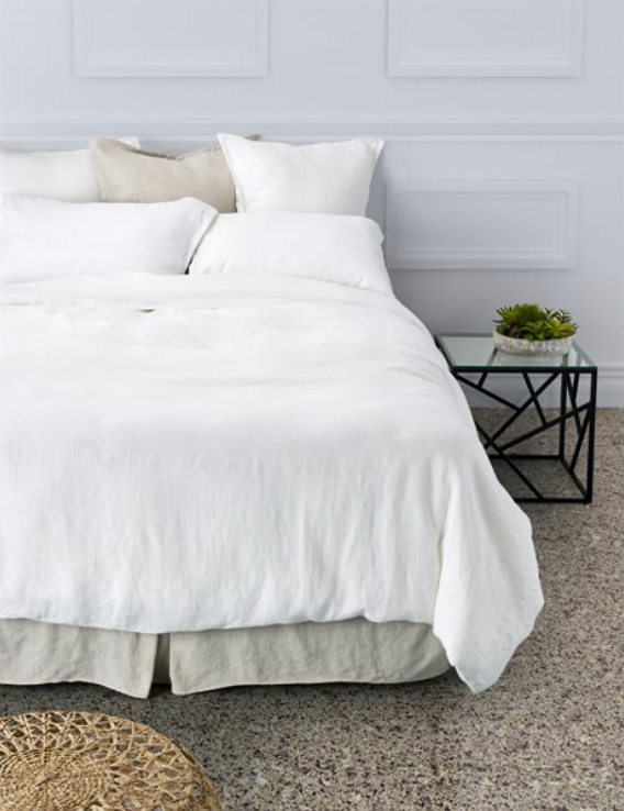 Brunelli Linen White Duvet Cover Queen