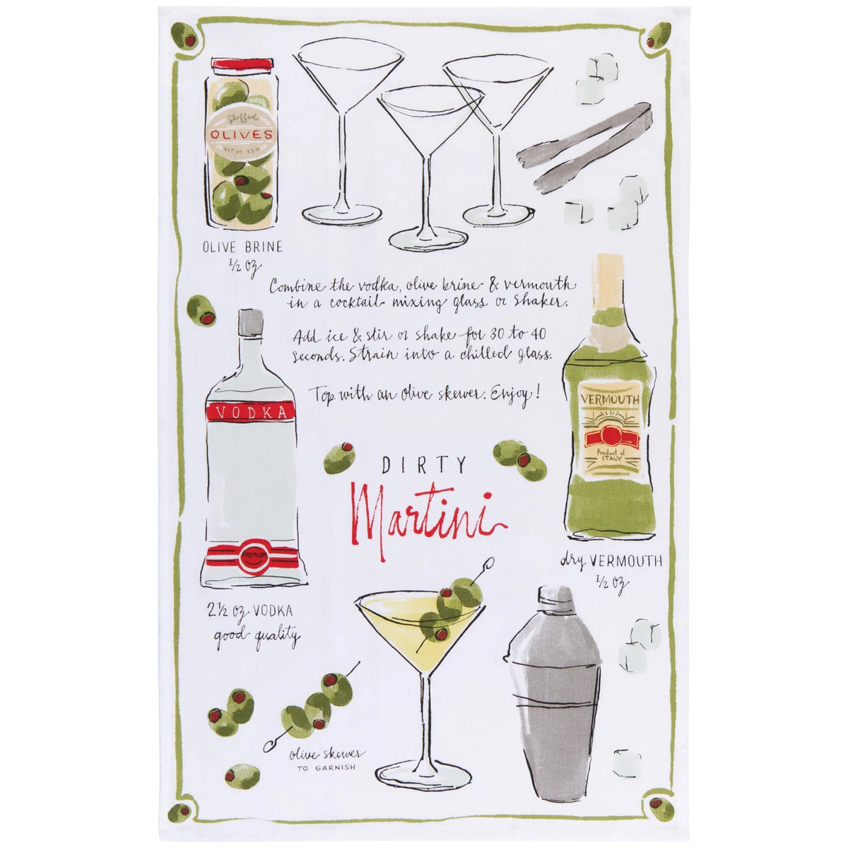 Danica - Dirty Martini Tea Towel - Kitchen